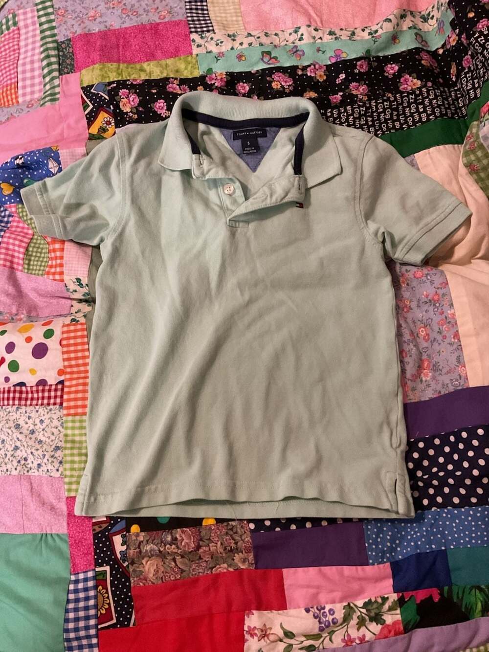 Tommy Hilfiger Mint Green Short Sleeve Polo Shirt Boys Size 5
